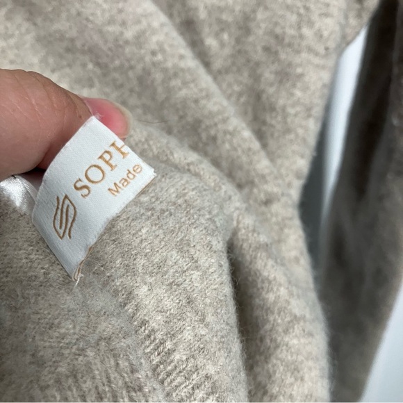 SOPHIA YANG Womens Merino Wool Minimalist Sweater V-neck Pullover Large - Picture 5 of 6